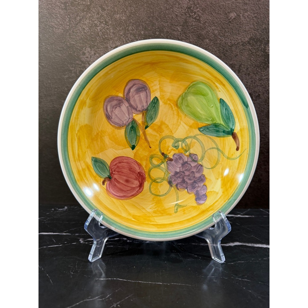 Caleca Frutta Italy Hand Painted 8.5in Low Soup Pasta Bowl Dish